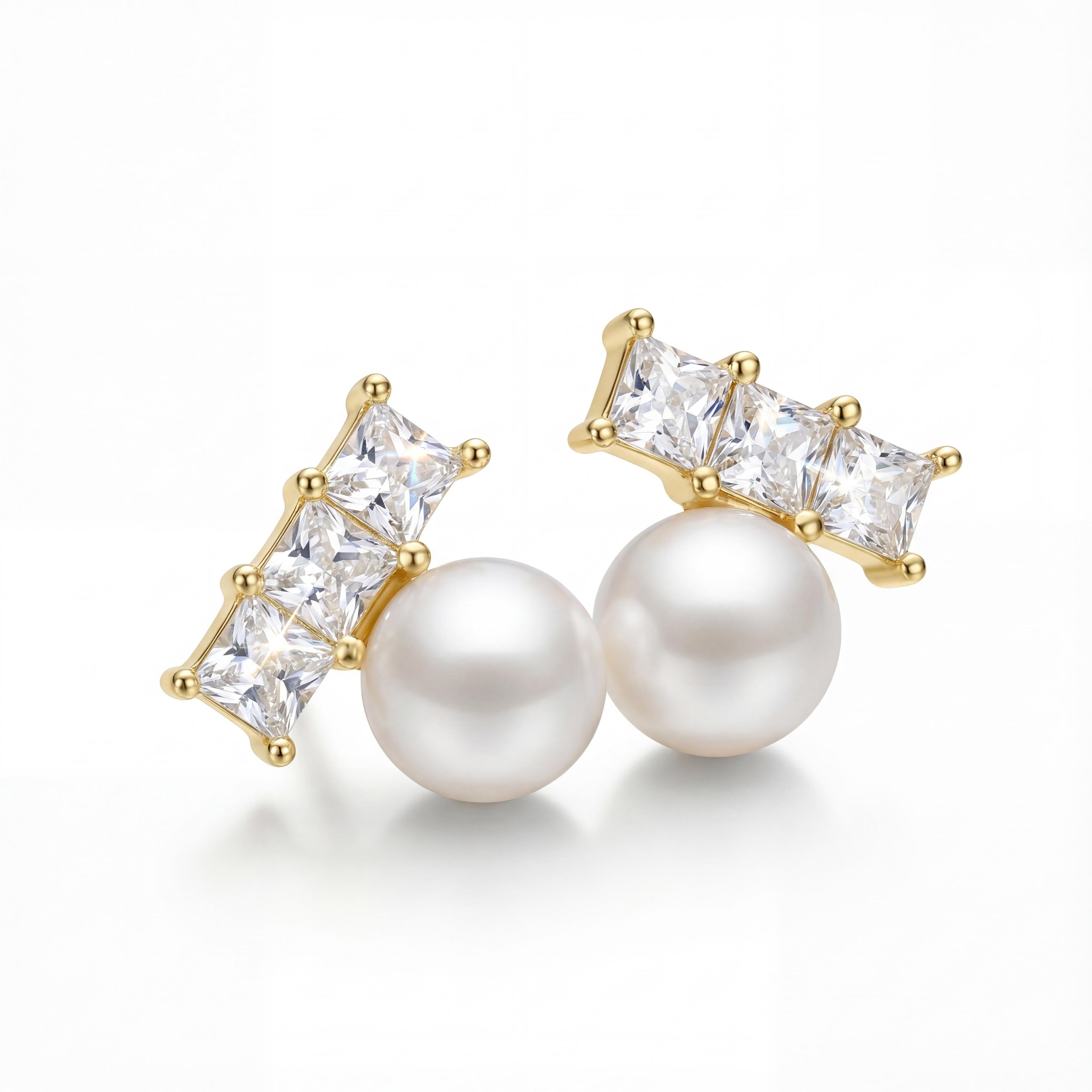 Korean Modern Muse ,Bar And Pearl Stud. : YUFSER210