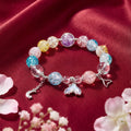 Korean Iridescent Mermaid Tale Multi-Color Crackle Bead Bracelet : YUFSBR220