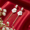 Korean Moonlight Shimmer Tiered Drop Earrings : YUFSER246