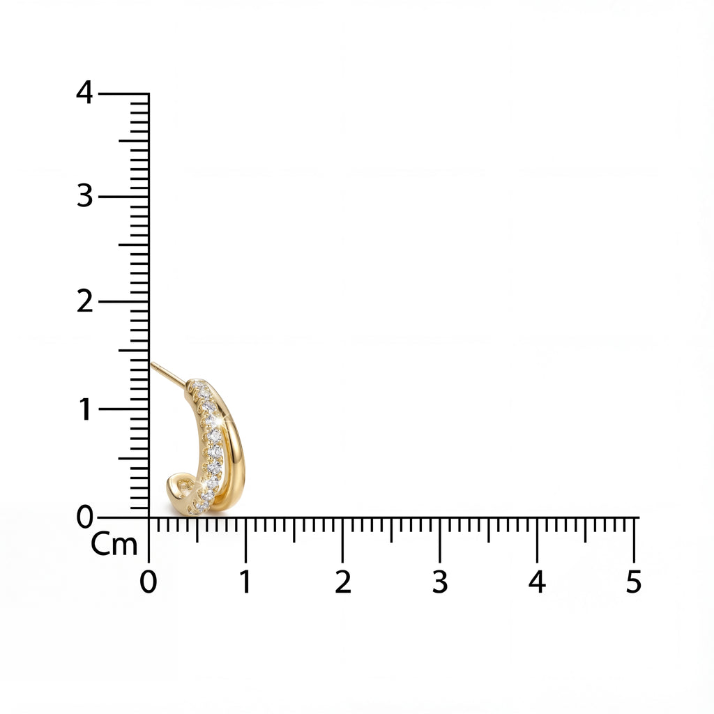 Korean Dual-Tone Pave Split Hoops