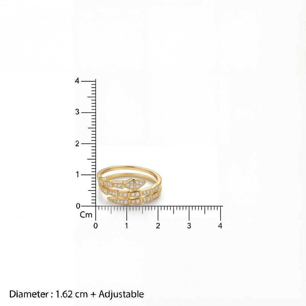 Korean Geometric Triple-Layer Sparkle Band : YUFSRG003-YG