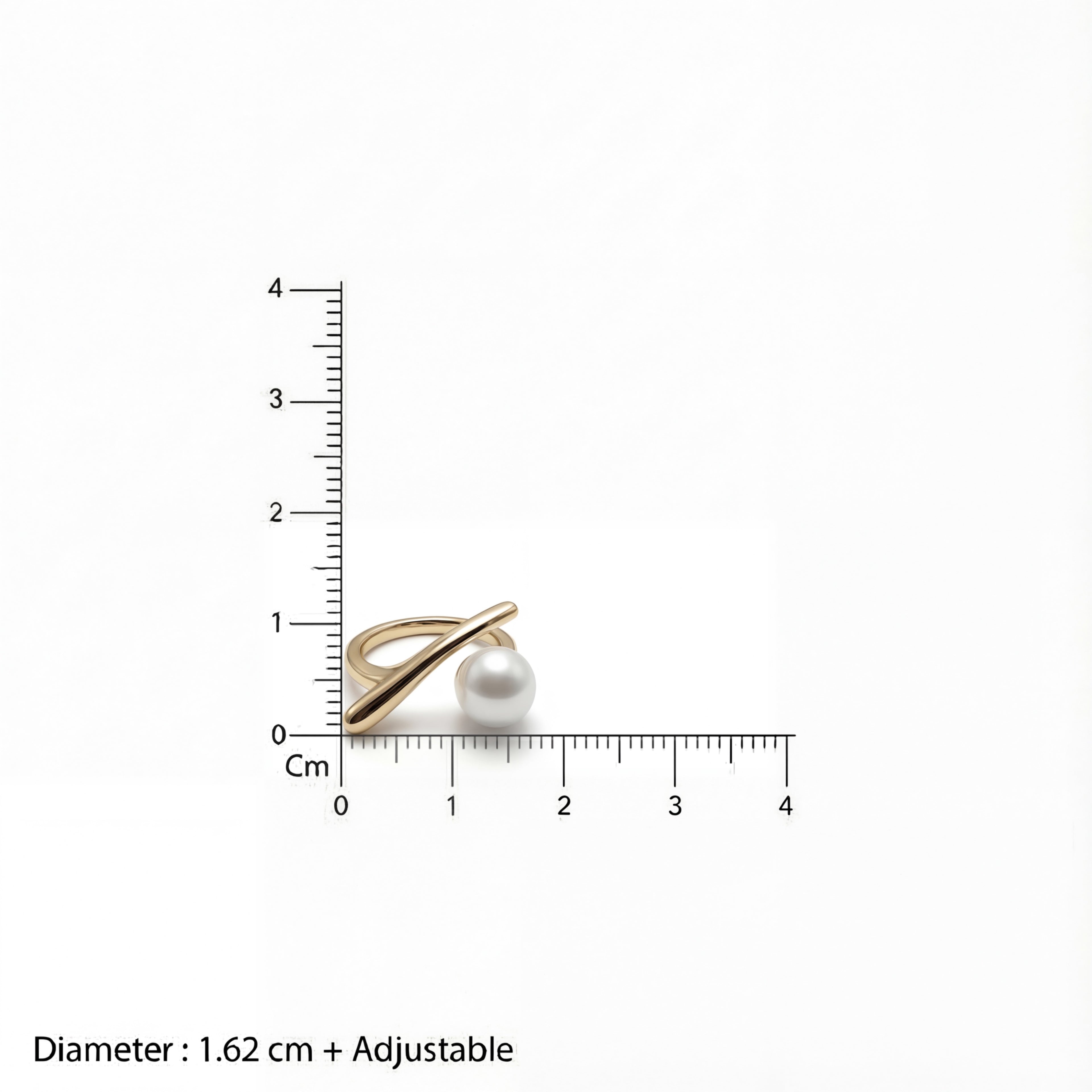 Korean Contemporary Pearl Bypass Ring : YUFSRG212-YG