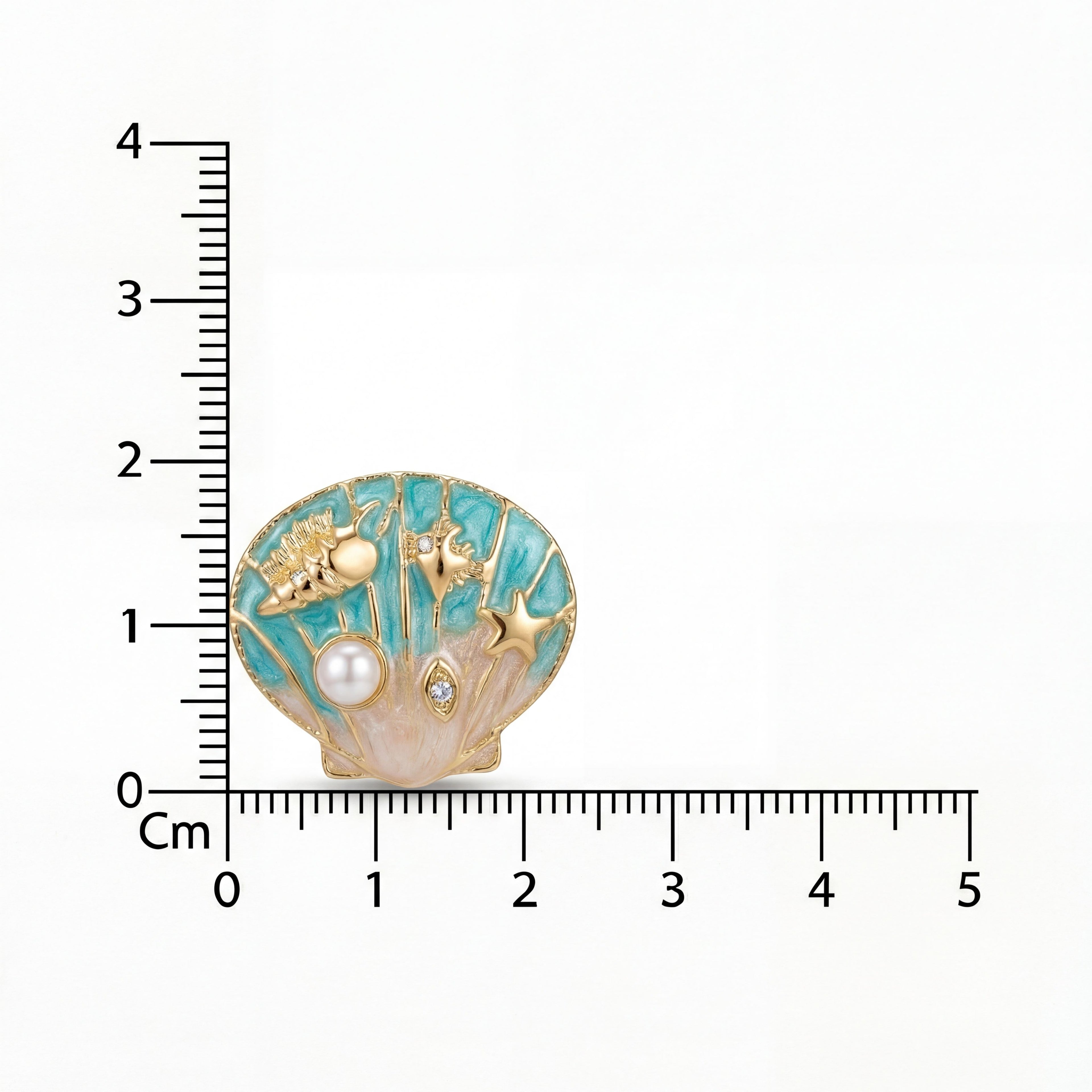 Korean Mermaidcore  Enamel Shell Studs : YUFSER271