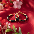 Korean Onyx & Gold Segmented Hoops : YUFSER272