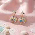 Korean Crystal Umbrella & Star Drop Earrings : YUFSER280