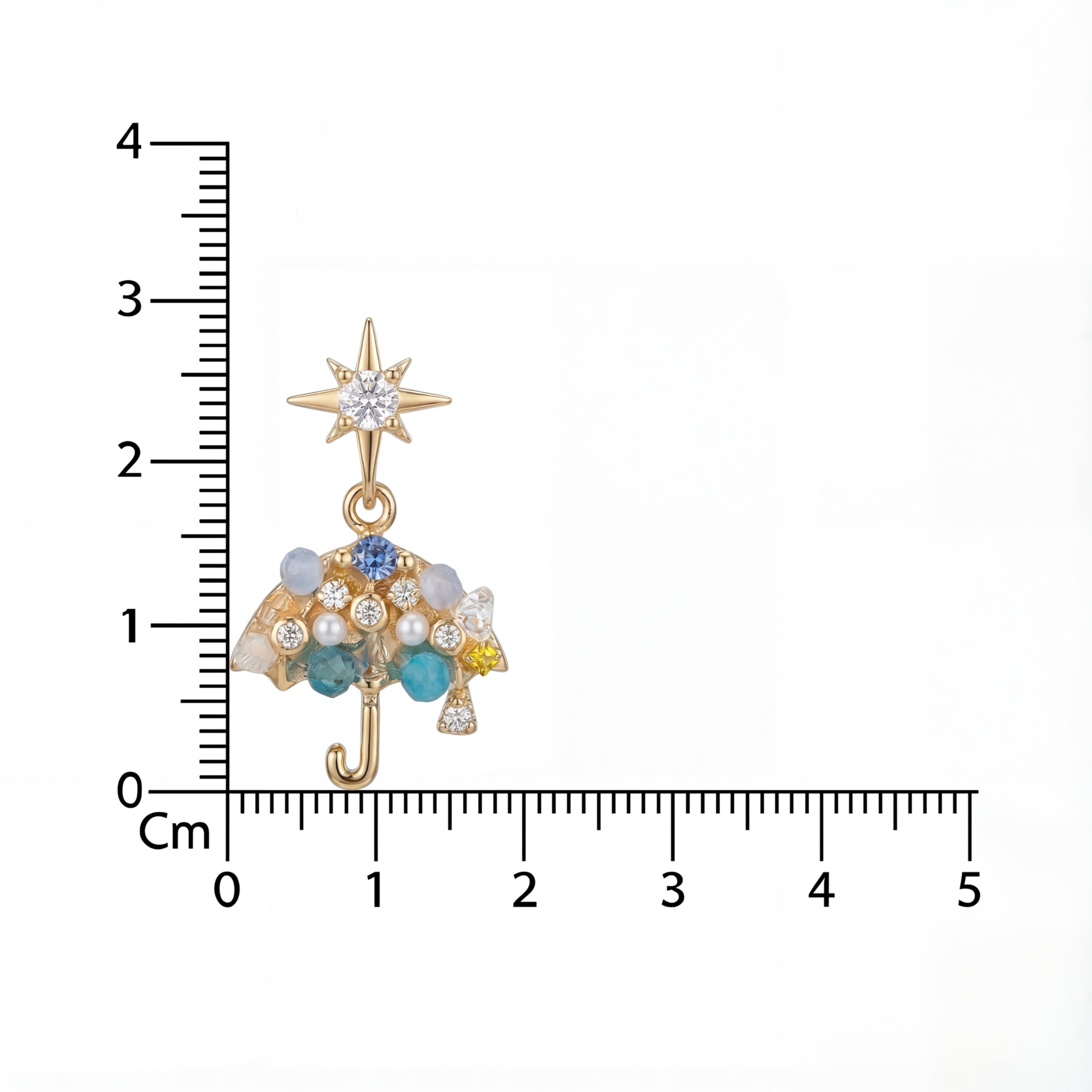 Korean Crystal Umbrella & Star Drop Earrings : YUFSER280