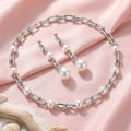 Korean  Hardware Pearl Necklace Set : YUFSNS001