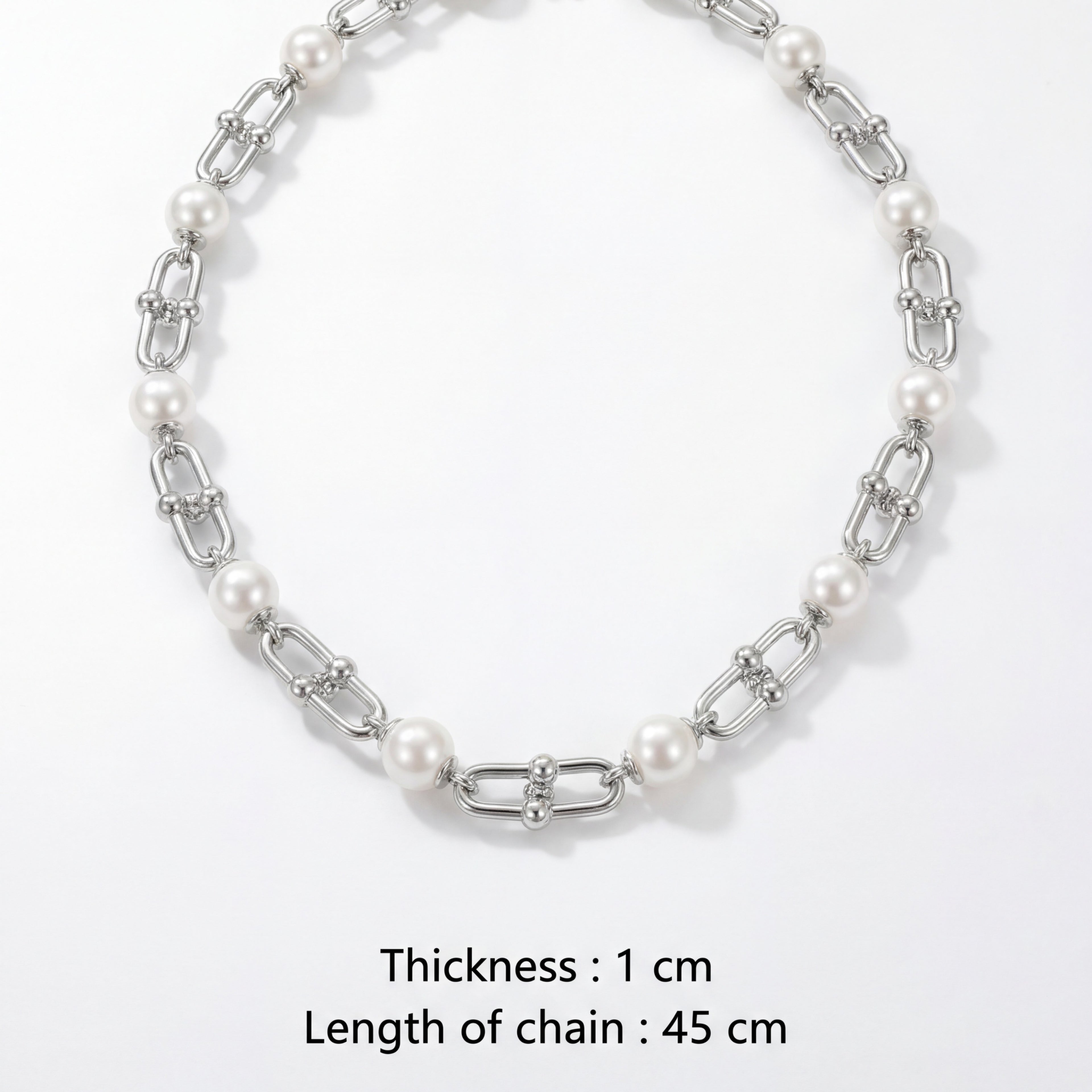 Korean  Hardware Pearl Necklace Set : YUFSNS001