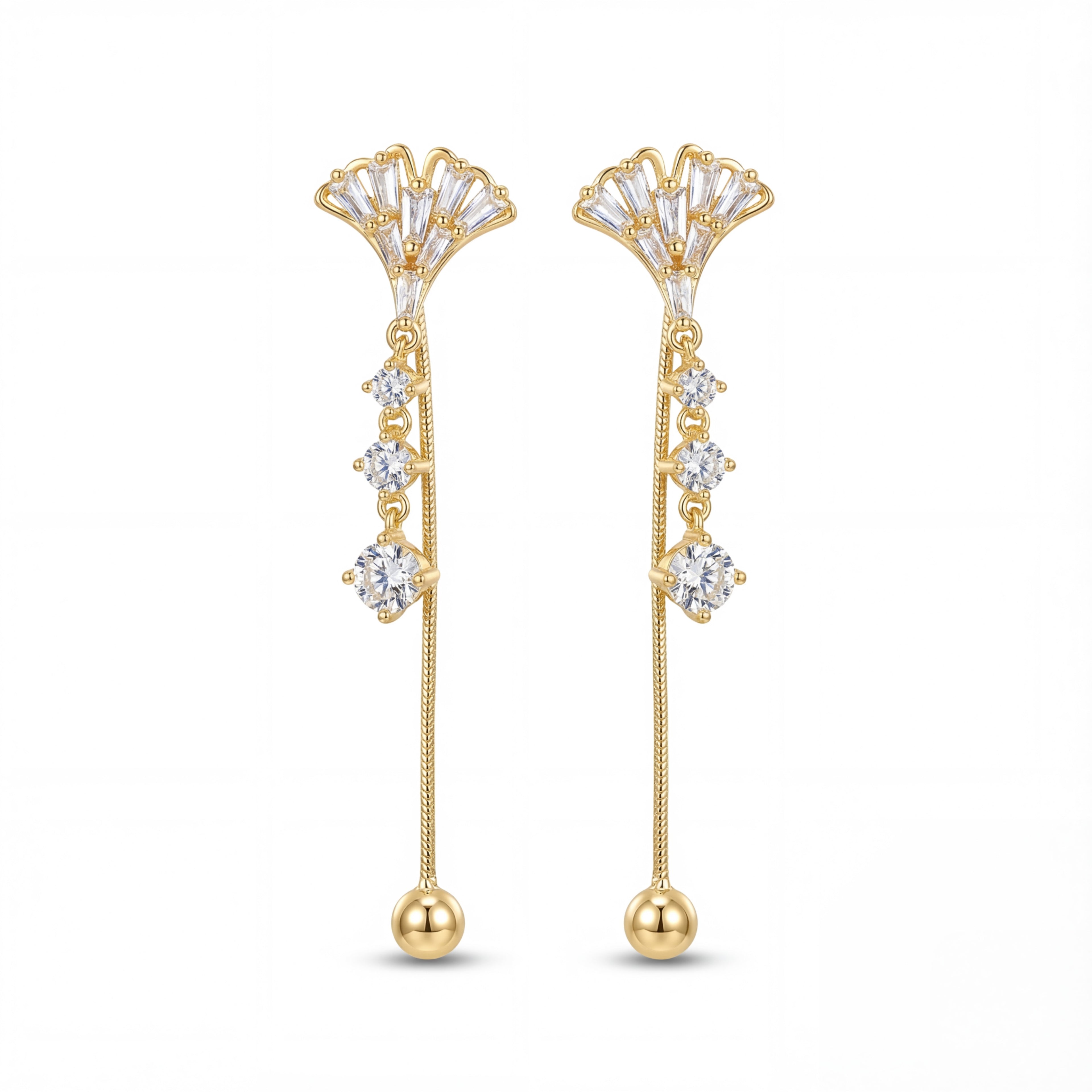 Korean Glamour Crystal Threader Earrings : YUFSER286