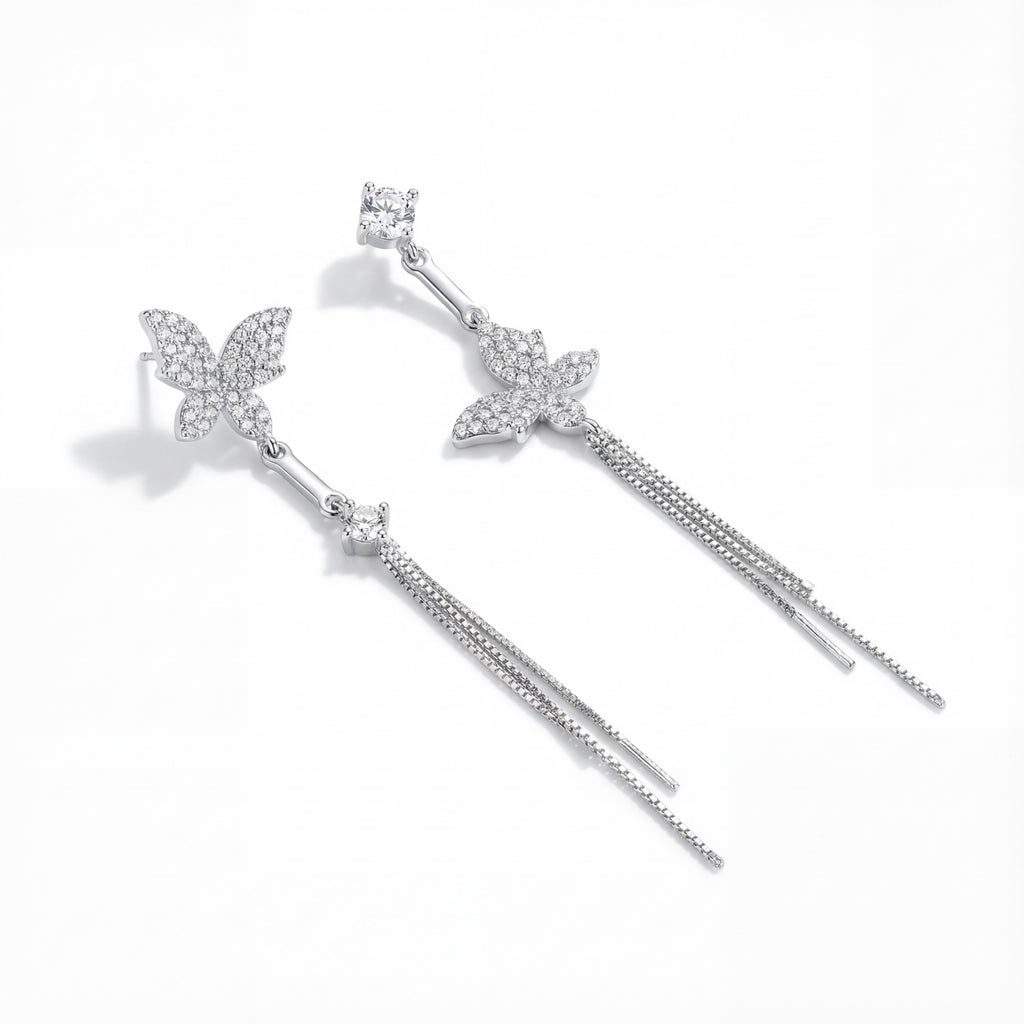 Korean Monarch Radiance Crystal Drop Earrings : YUFSER290