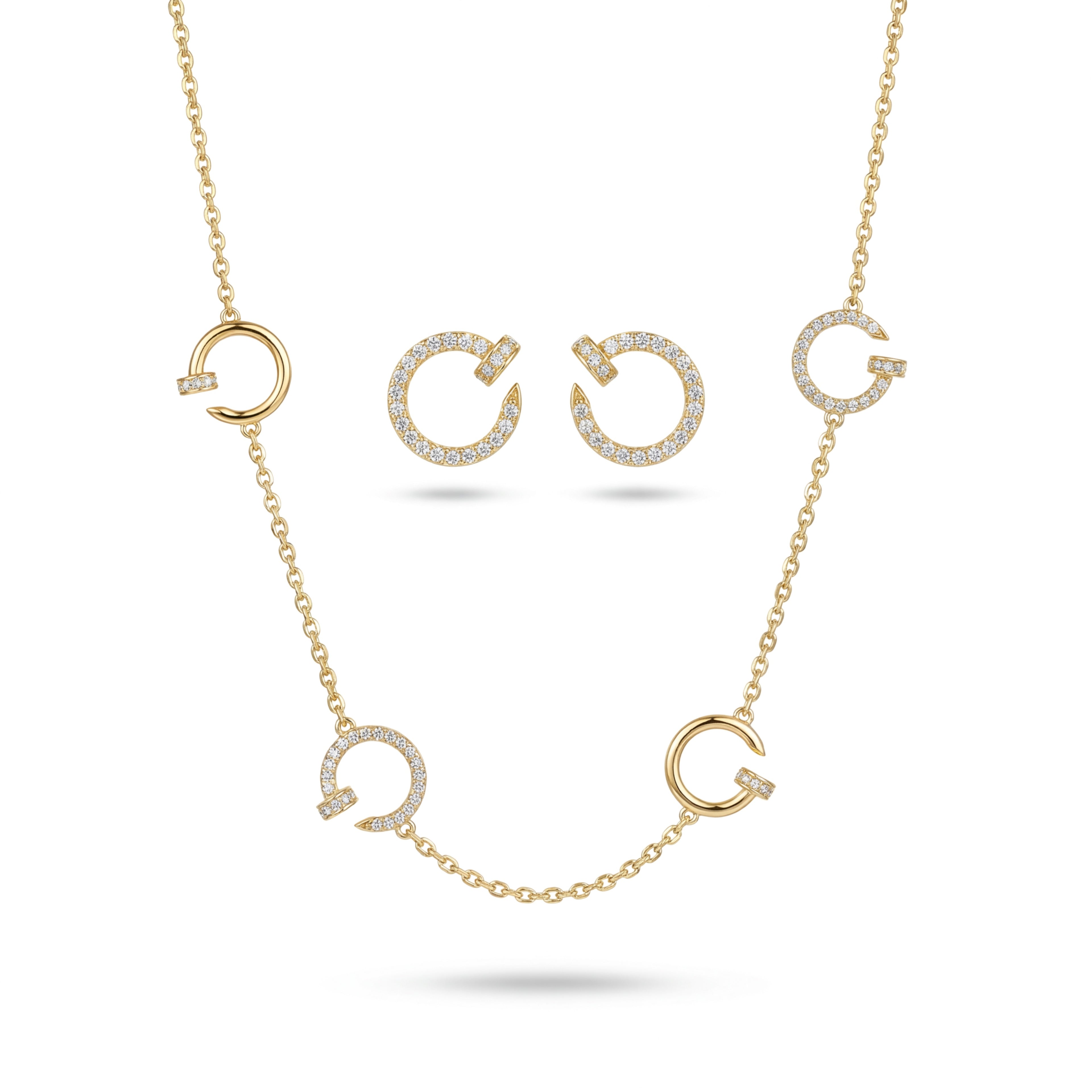 Korean Golden Juste Nail Jewelry Set : YUFSNS004