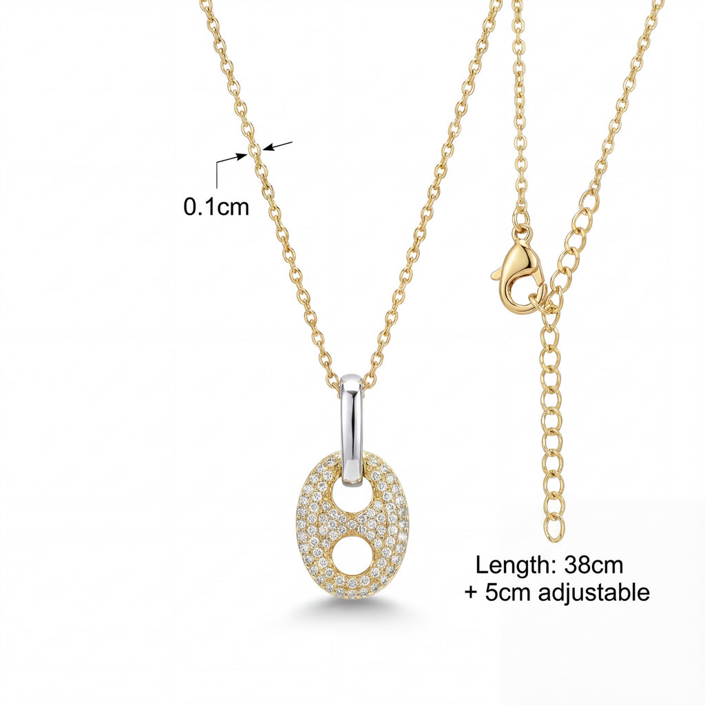 Korean Mariner Diamond Necklace & Earring Set : YUFSNS005
