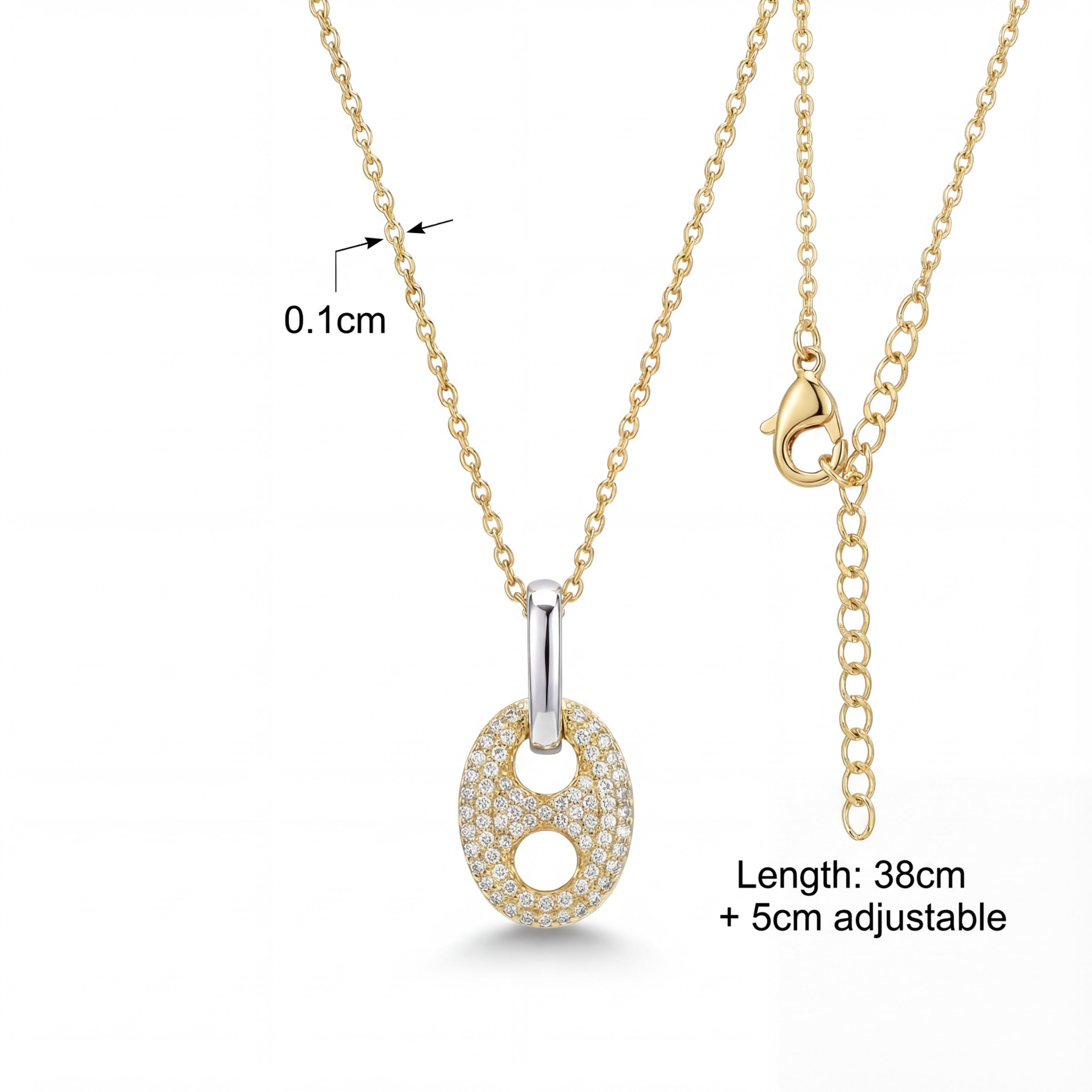 Korean Mariner Diamond Necklace & Earring Set : YUFSNS005