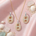 Korean Mariner Diamond Necklace & Earring Set : YUFSNS005