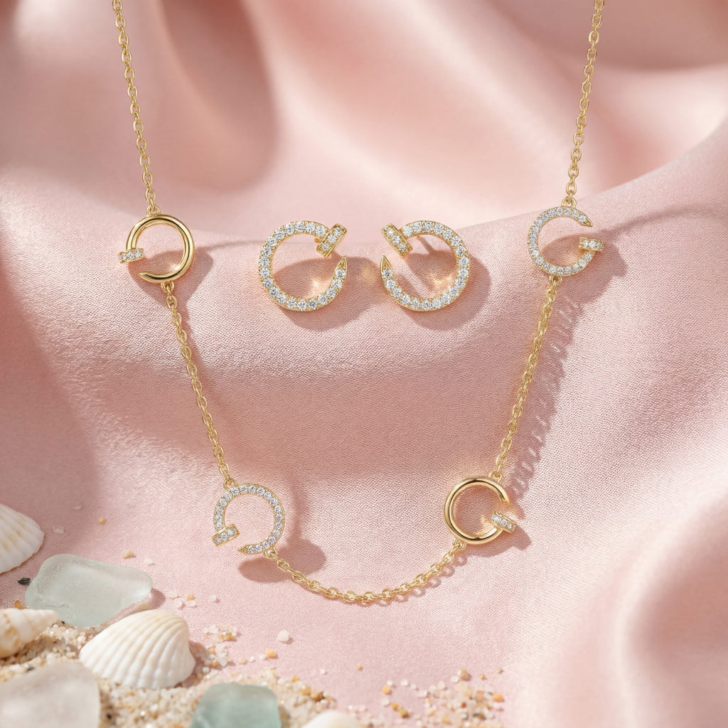 Korean Golden Juste Nail Jewelry Set : YUFSNS004