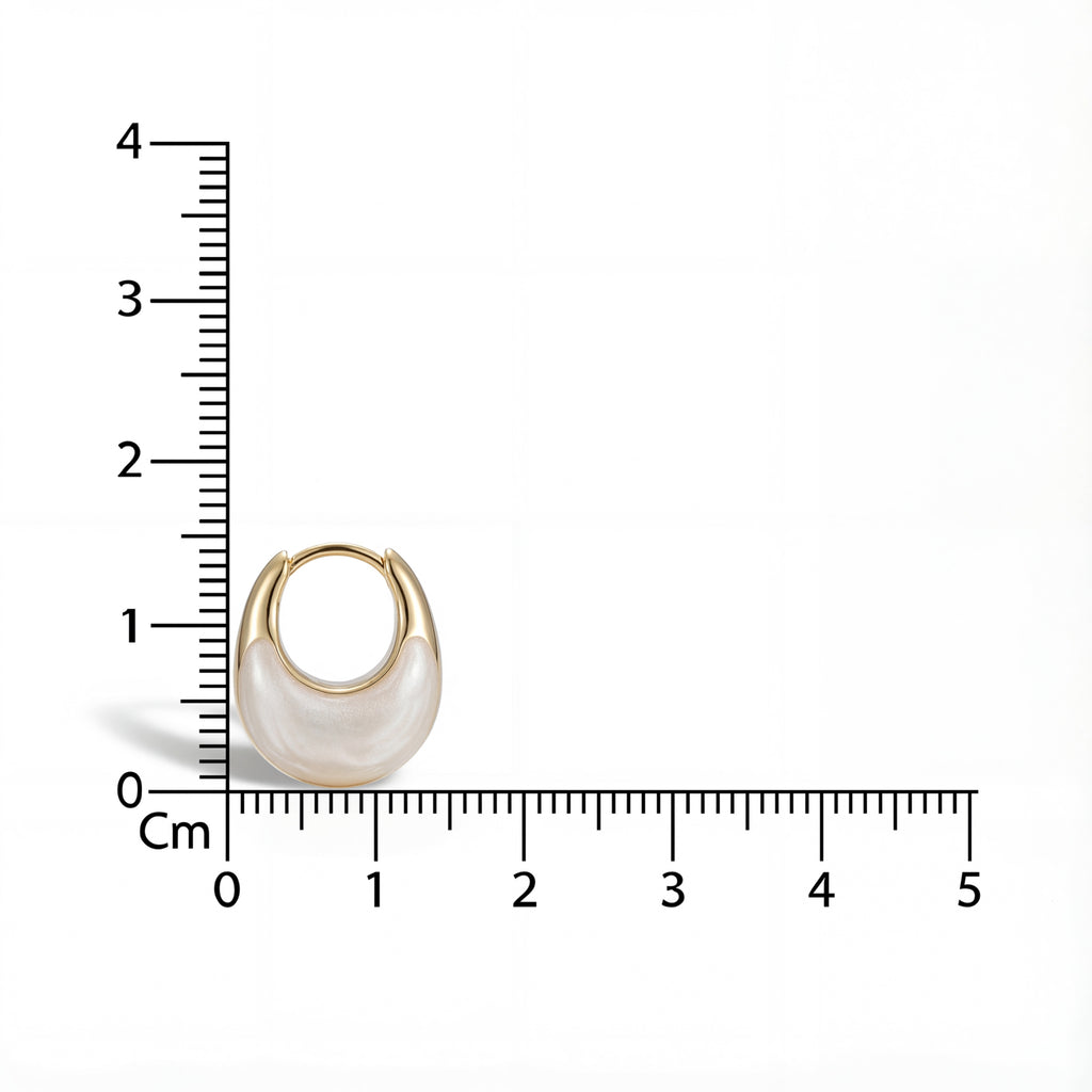 Korean Golden Crescent Marble Hoop : YUFSER293