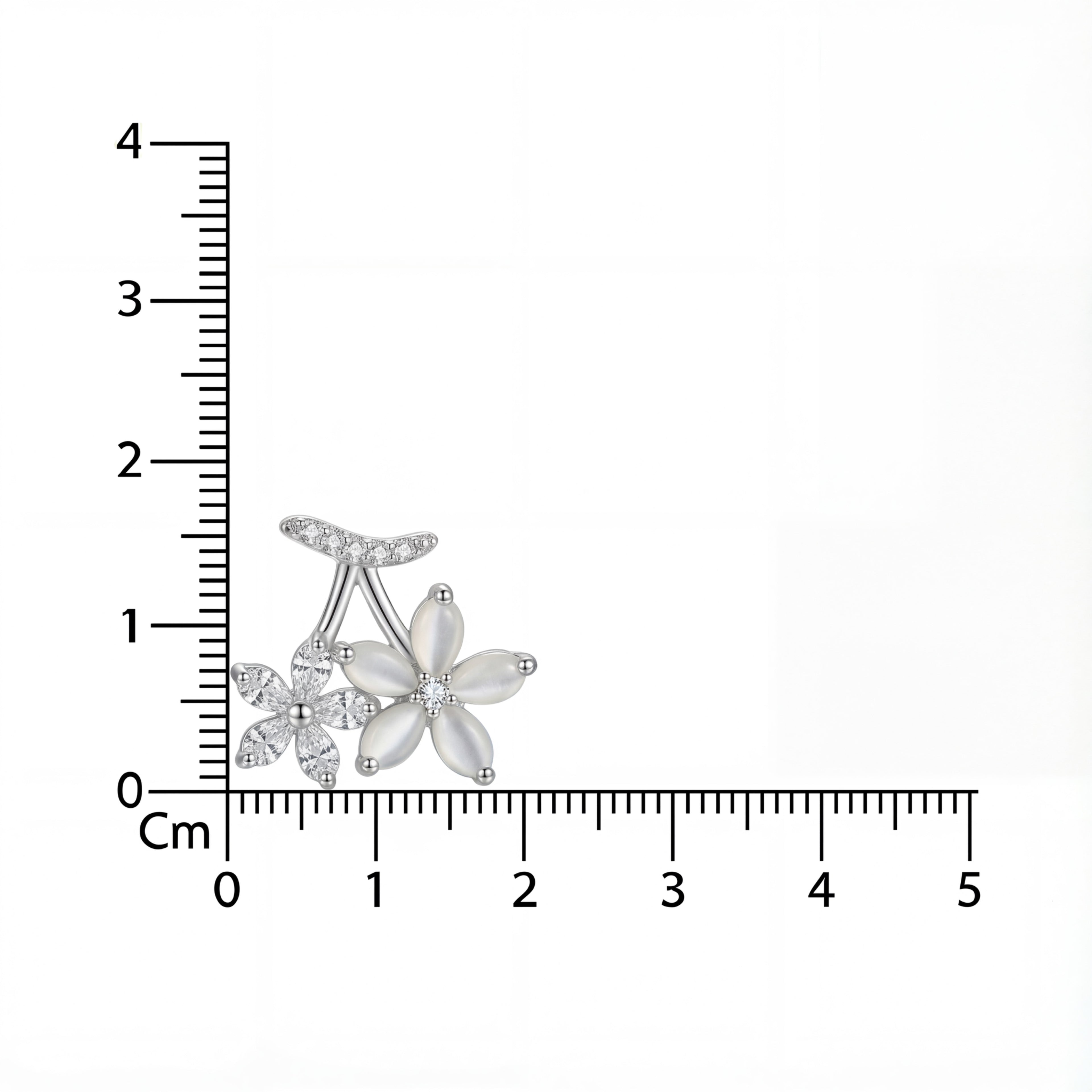 Korean Crystal Bloom Cherry Studs : YUFSER298