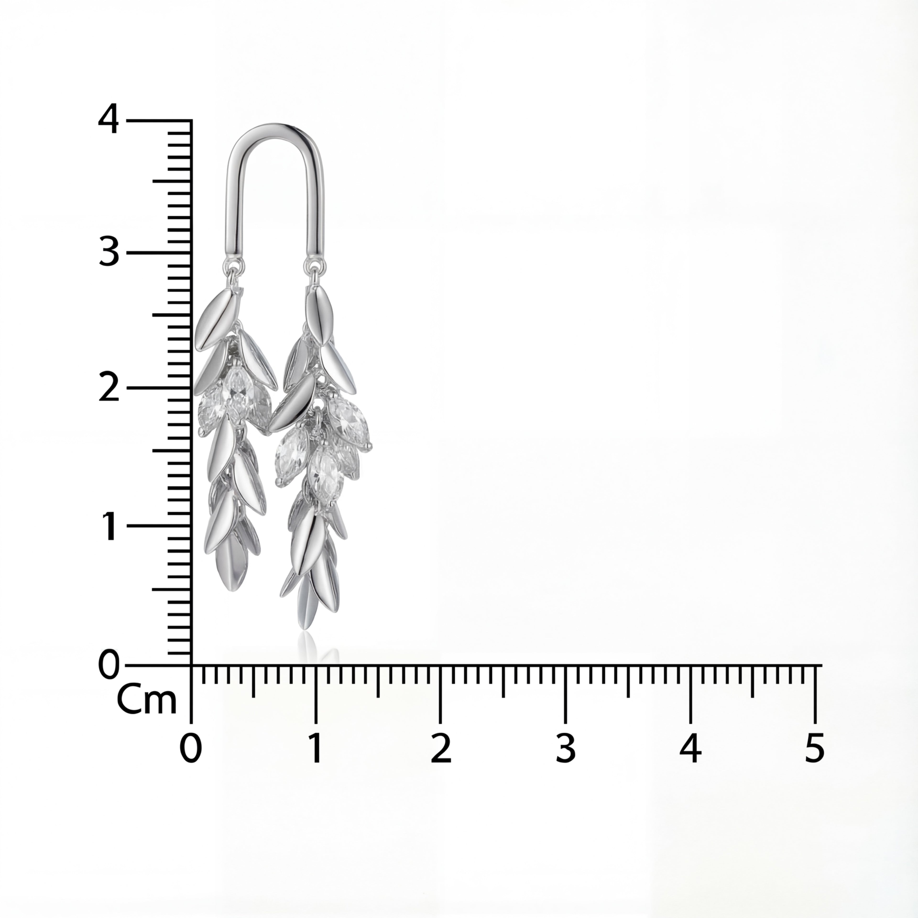 Korean Silver Willow Crystal Tassel Drops : YUFSER297