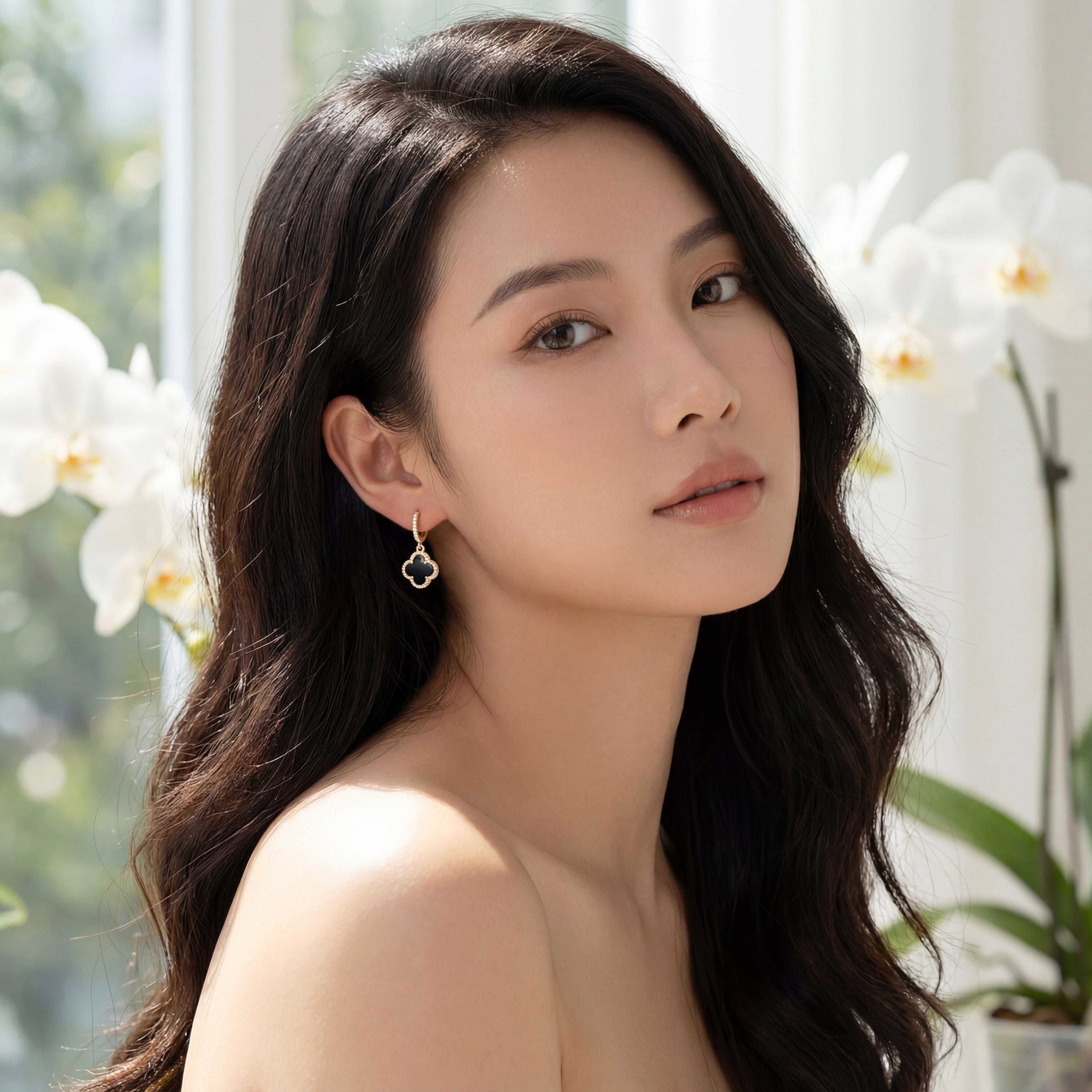 Korean Slate Clover Halo Drops : YUFSER299