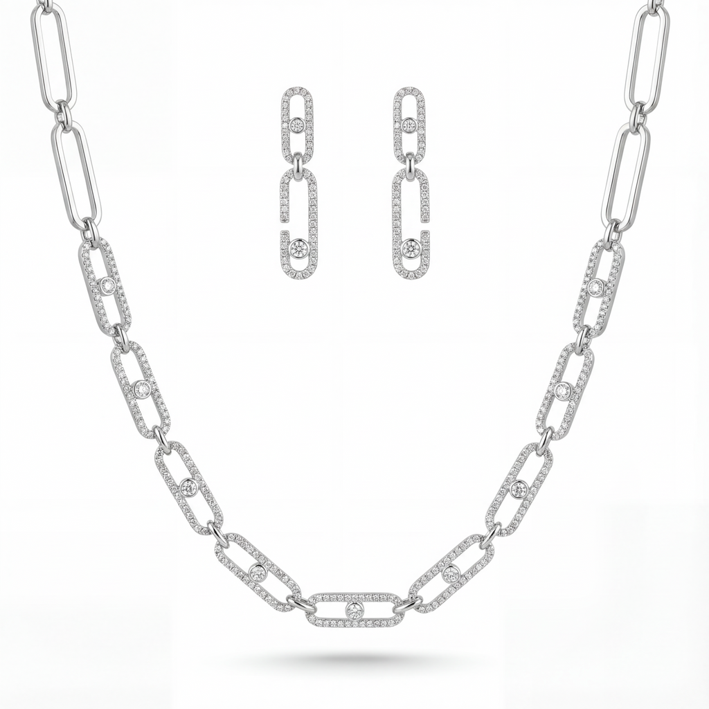 Korean Solitaire Hardware Jewelry Set : YUFSNS010