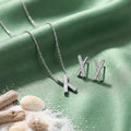 Korean Crossed Bar Jewelry Set : YUFSNS013