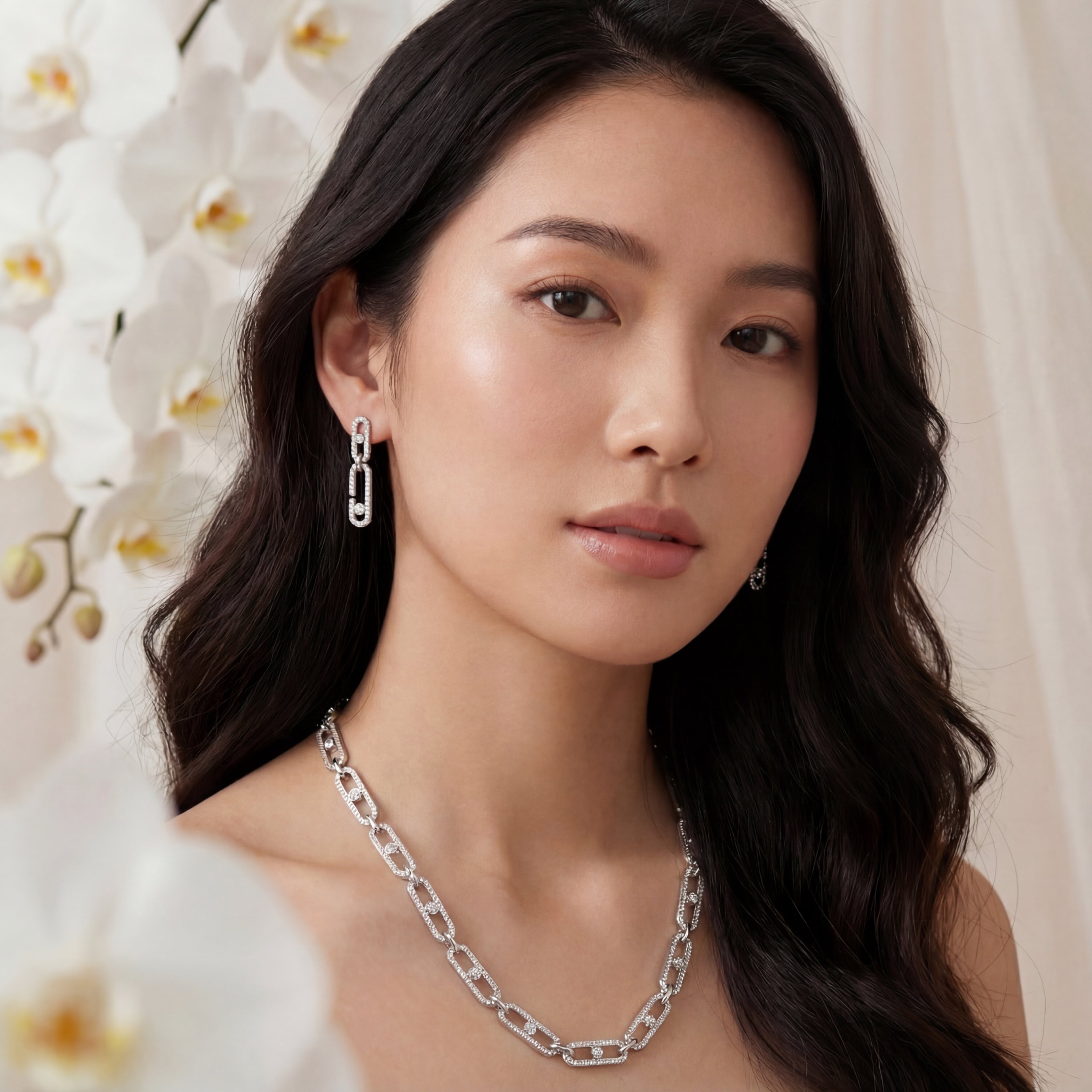Korean Solitaire Hardware Jewelry Set : YUFSNS010