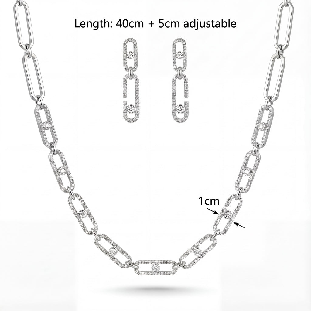 Korean Solitaire Hardware Jewelry Set : YUFSNS010