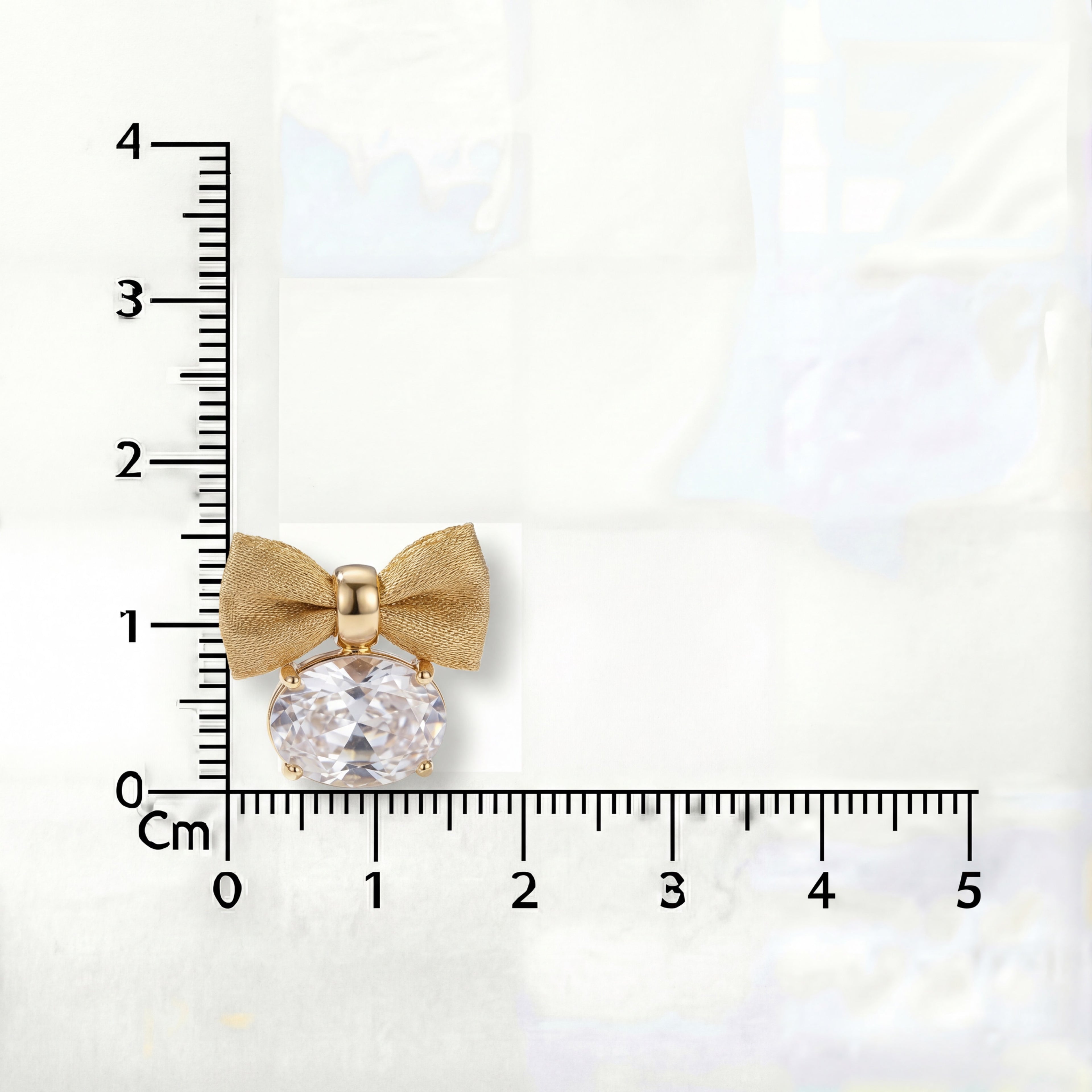 Korean Silk Ribbon & Radiant Crystal Studs : YUFSER006-YG