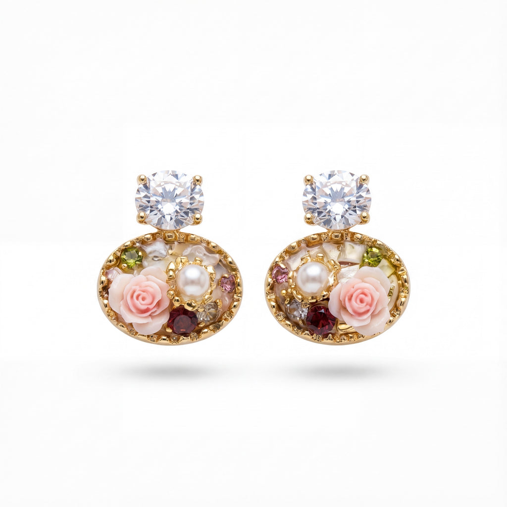 Korean The Victorian Rose Studs : YUFSER306