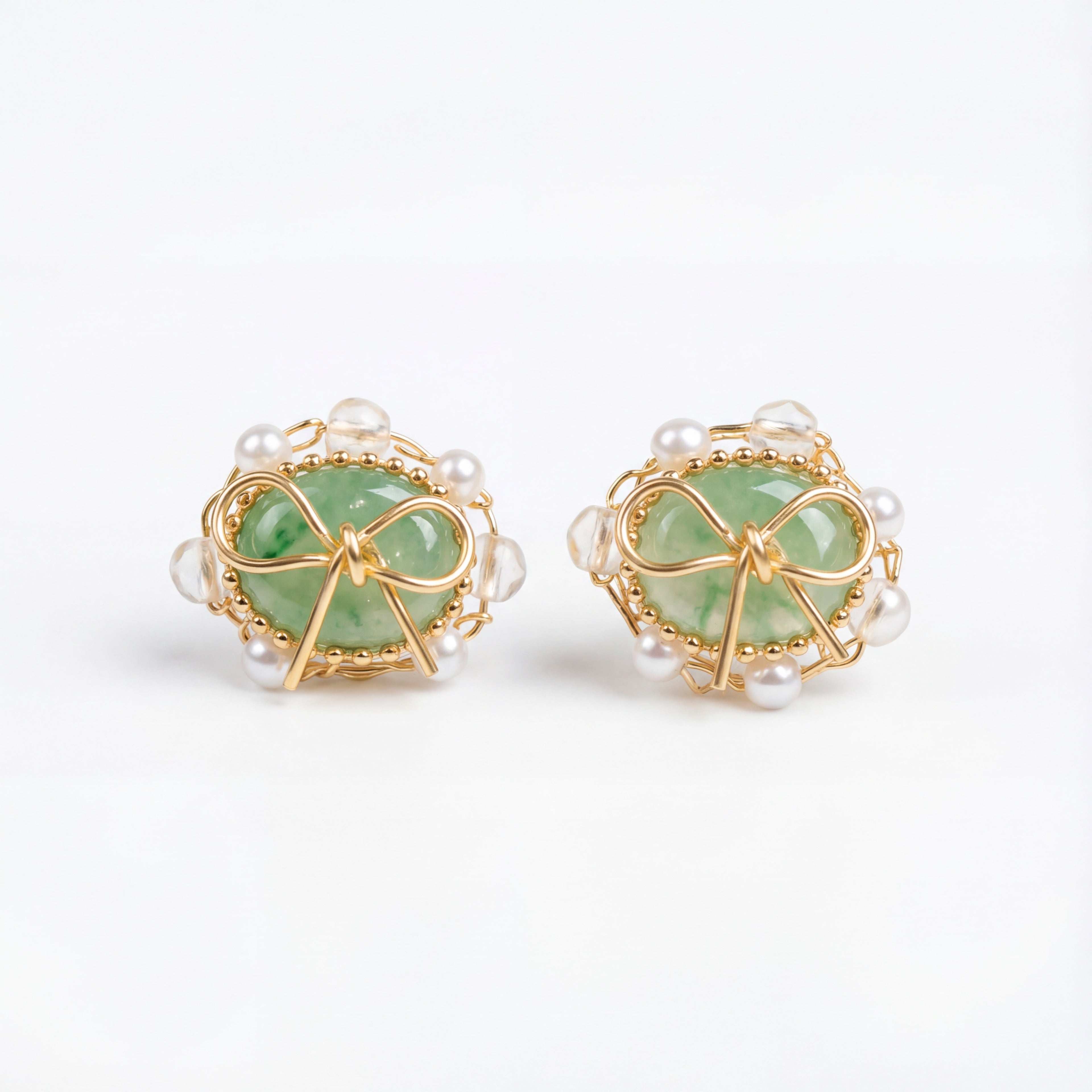 Korean The Sage & Silk Bow Studs : YUFSER307