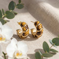 Korean Tiger-Print C-Hoops : YUFSER309