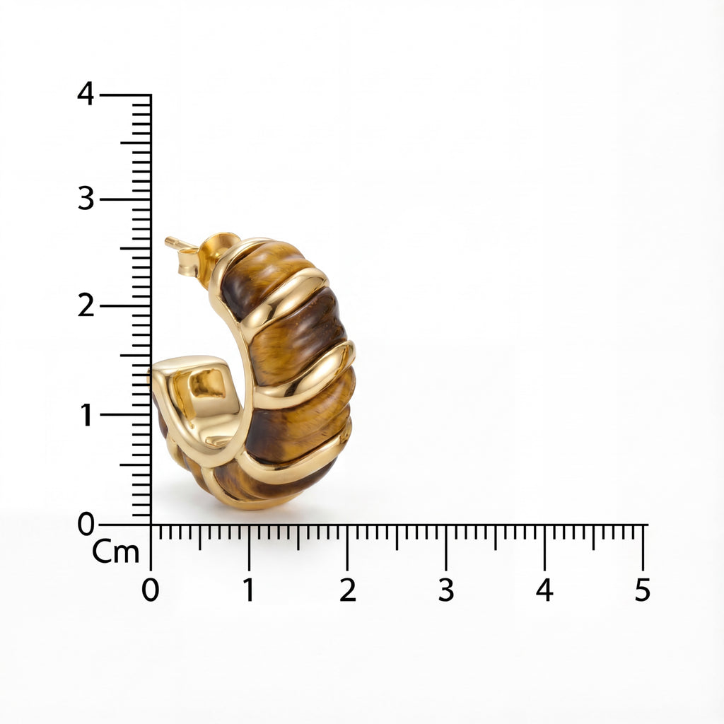 Korean Tiger-Print C-Hoops : YUFSER309