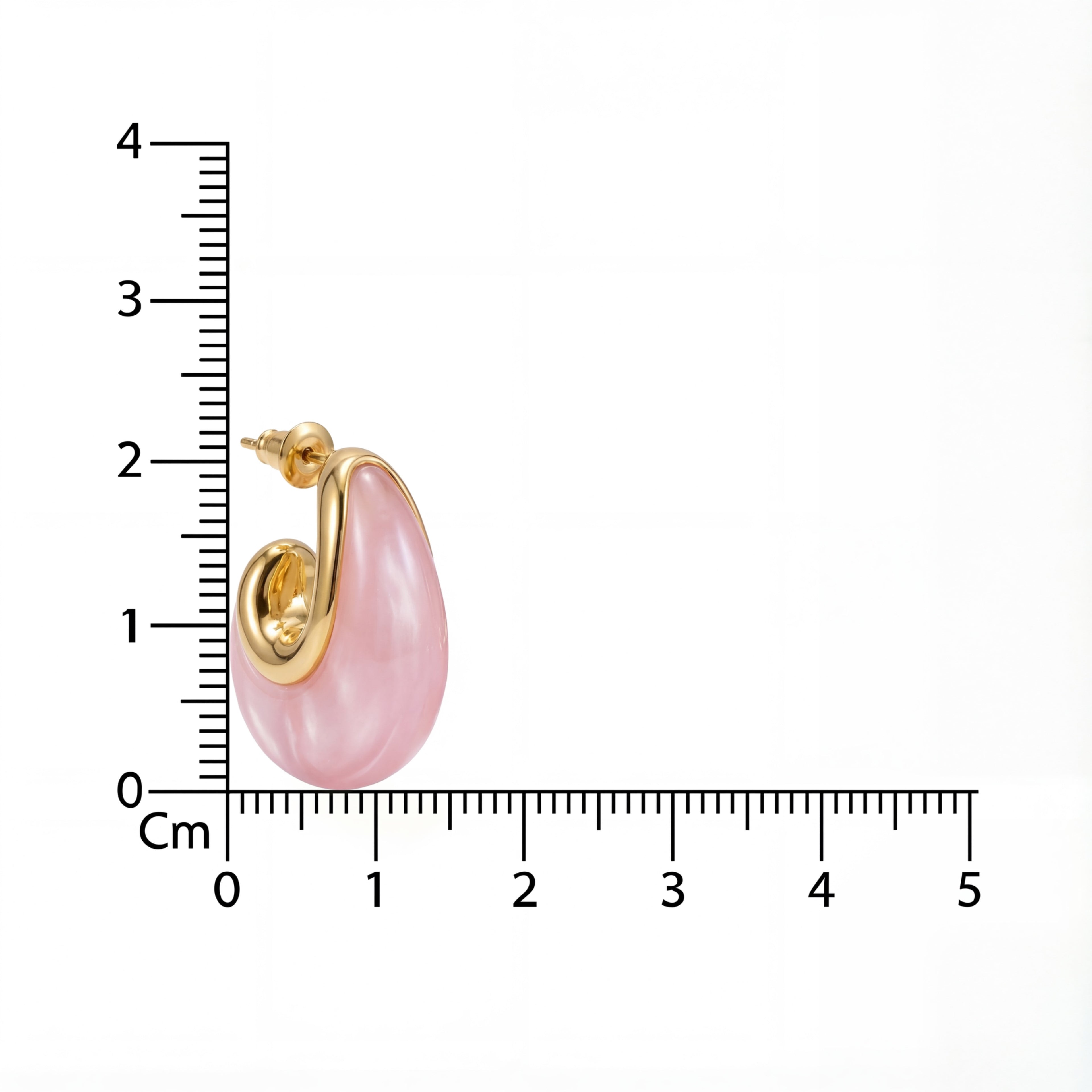 Korean Blushing Marble Teardrop Studs : YUFSER310