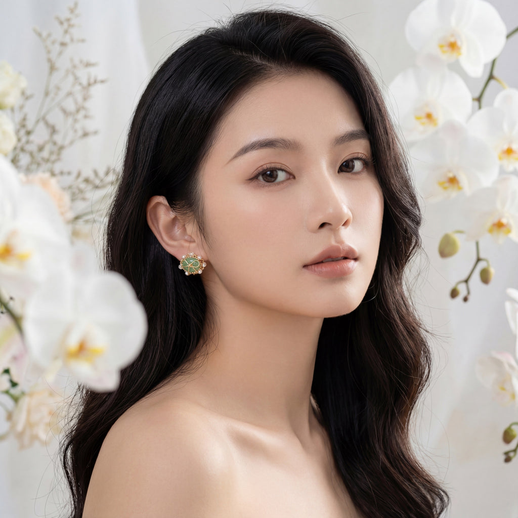 Korean The Sage & Silk Bow Studs : YUFSER307