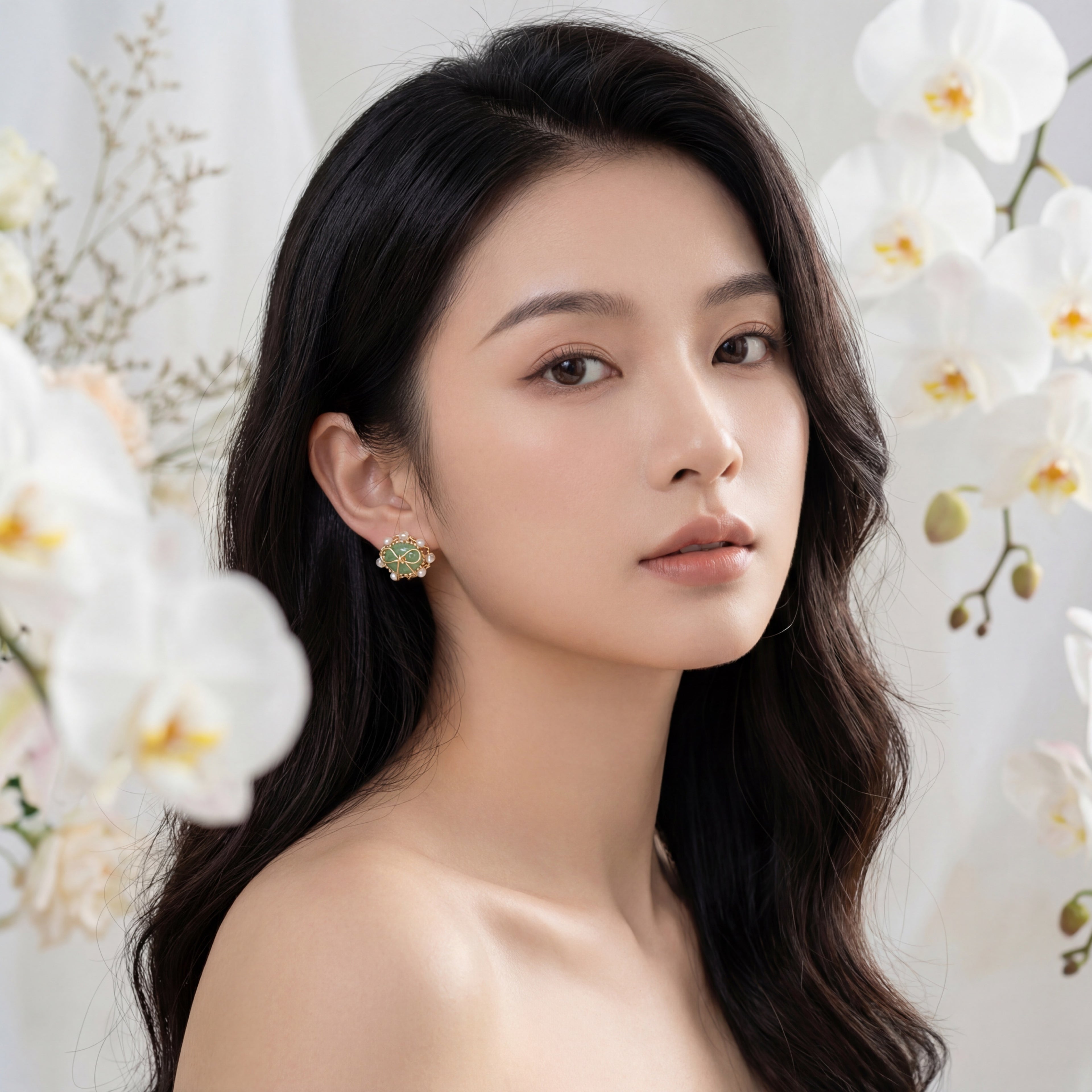 Korean The Sage & Silk Bow Studs : YUFSER307