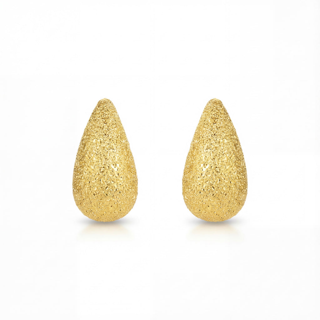 Korean Frost Teardrop Stud Earrings : YUFSER008-YG