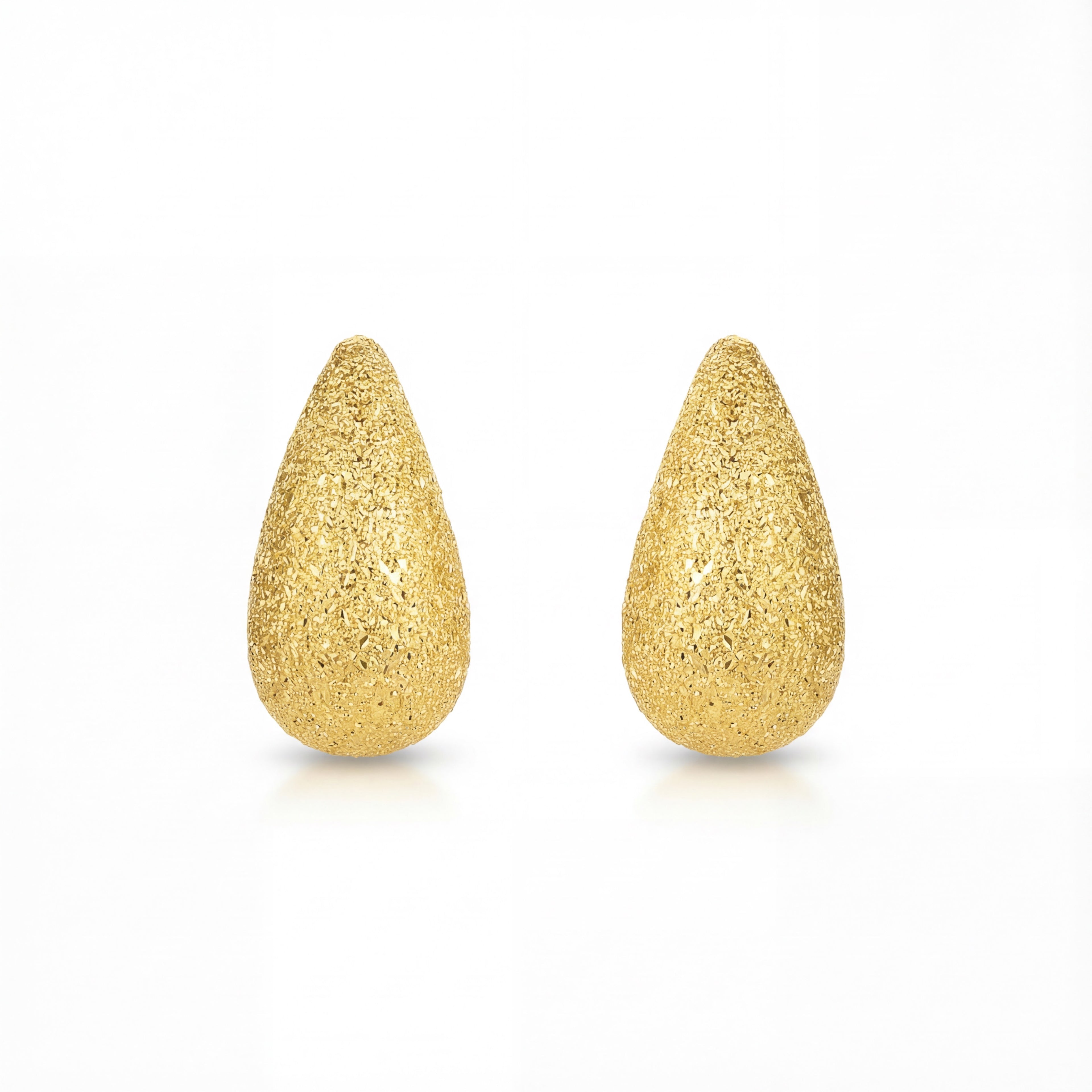 Korean Frost Teardrop Stud Earrings : YUFSER008-YG
