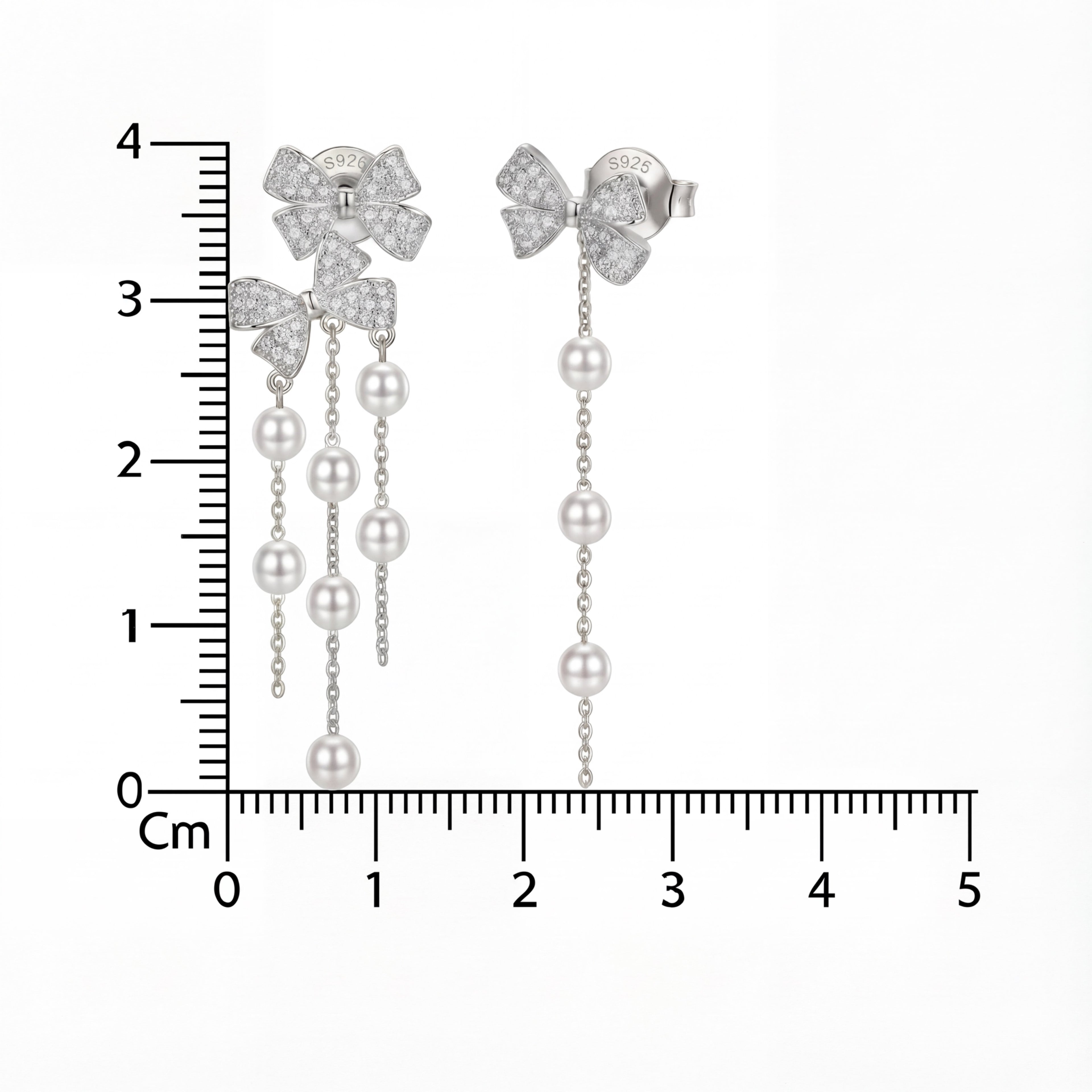 Korean Bow & Shimmering Pearl Drop Earring : YUFSER009-SL