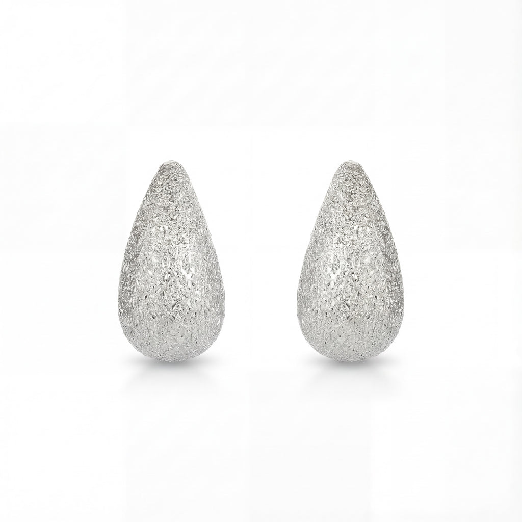 Korean Frost Teardrop Stud Earrings