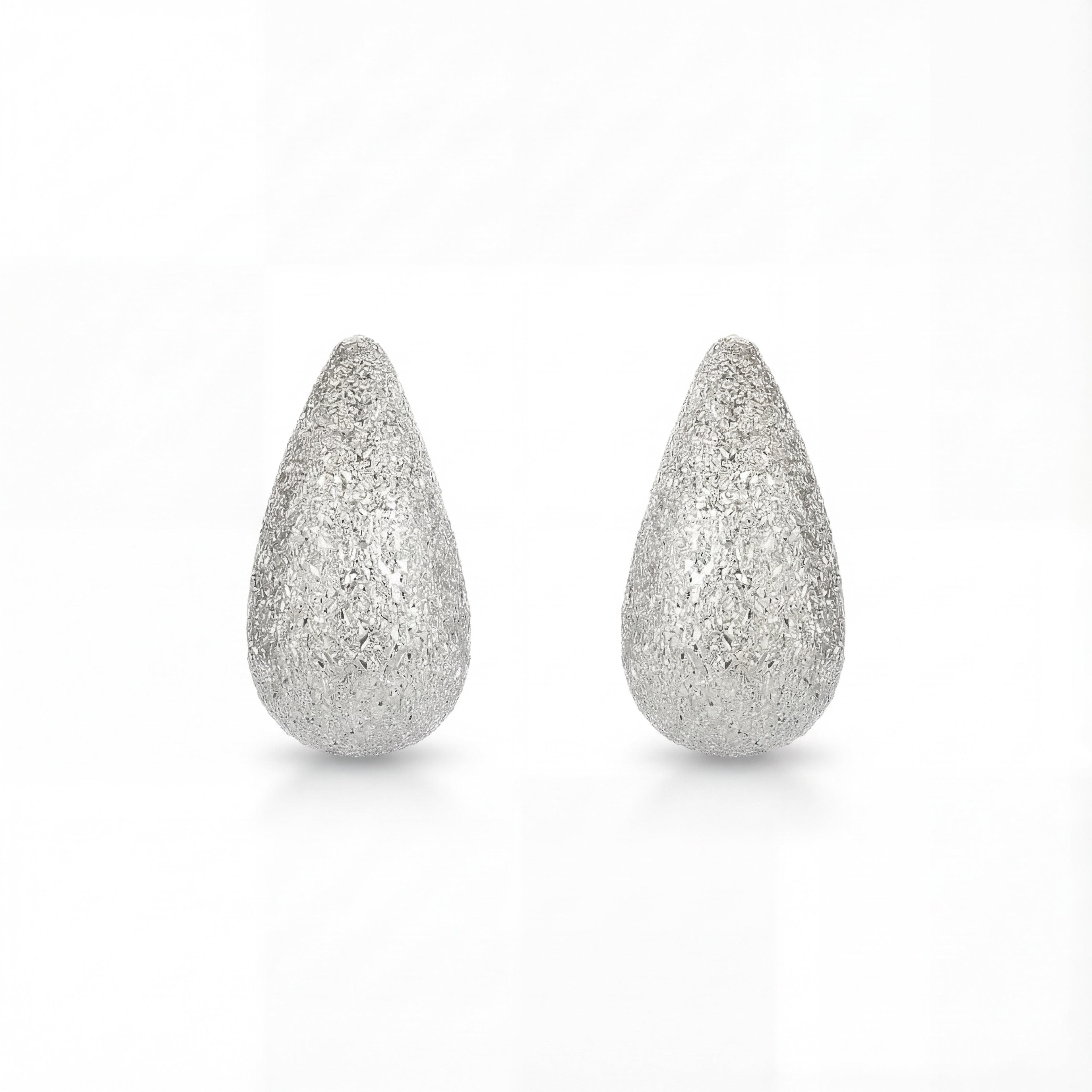 Korean Frost Teardrop Stud Earrings