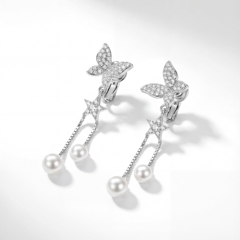 Korean Starlight Flight Clip On Earrings : YUFSER324