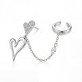 Korean Heart Chain Ear Cuff & Stud : YUFSER010-SL
