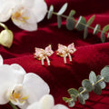 Korean Rose Quartz Ribbon Studs : YUFSER325