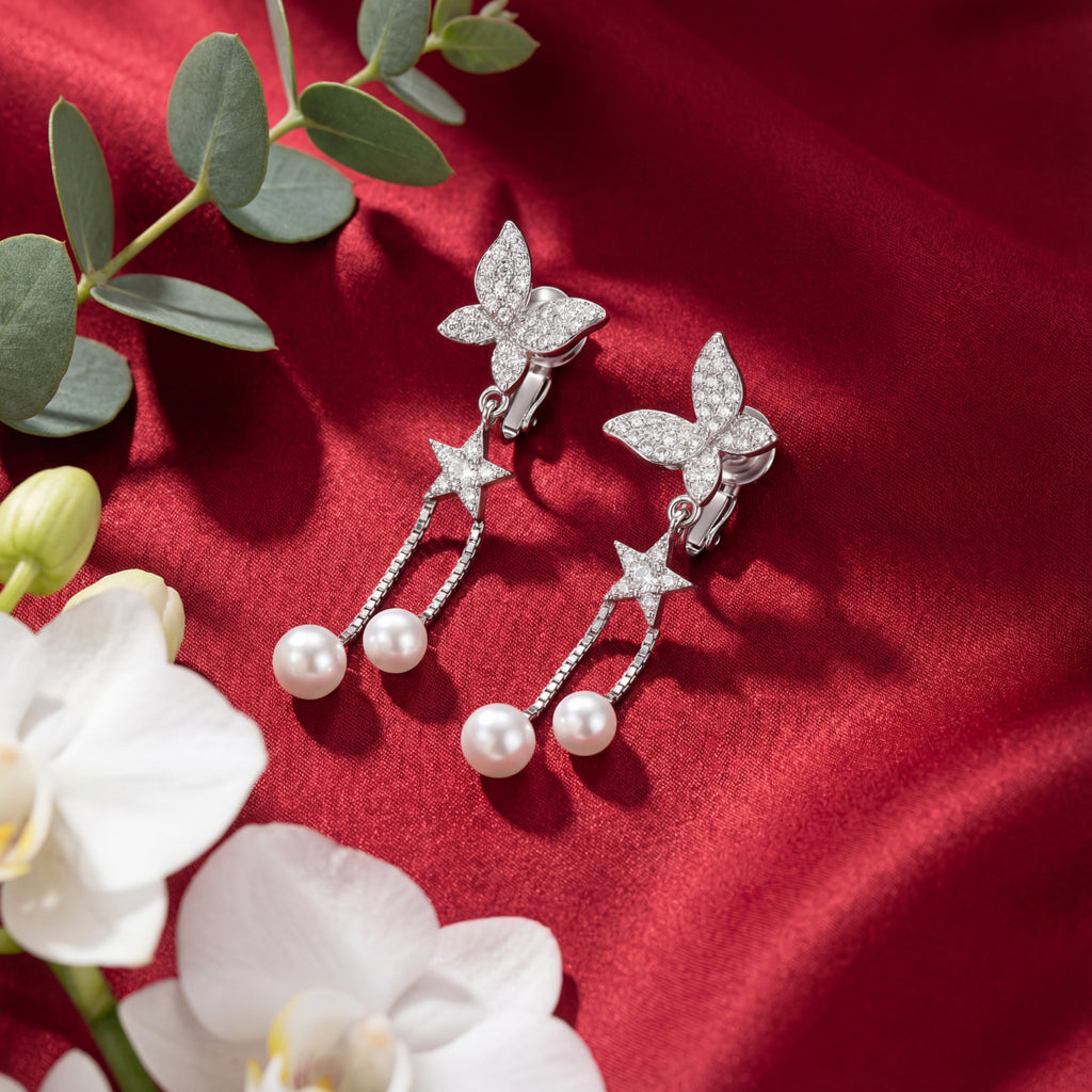 Korean Starlight Flight Clip On Earrings : YUFSER324