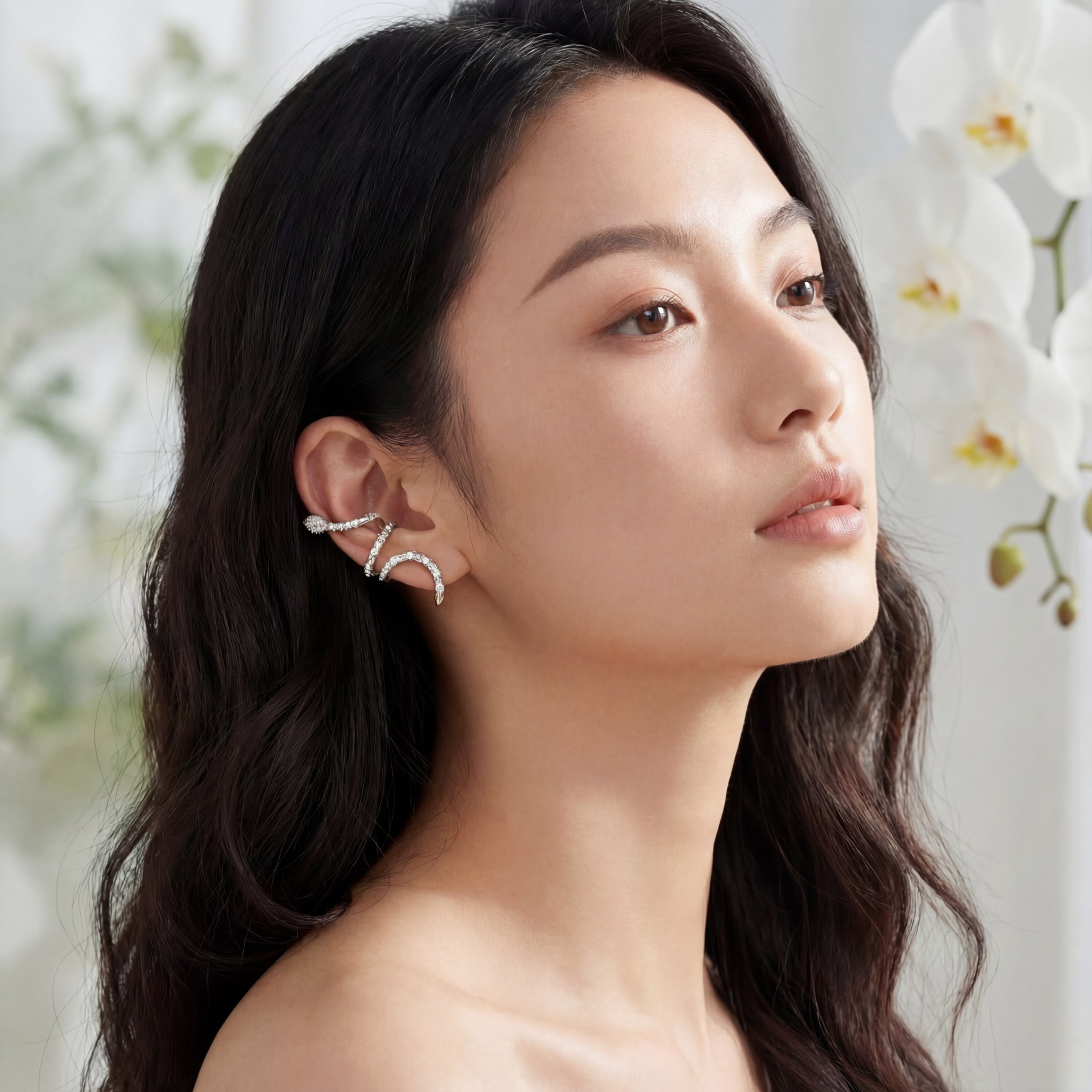 Korean Serpentine Wrap Ear Cuff : YUFSER013-SL