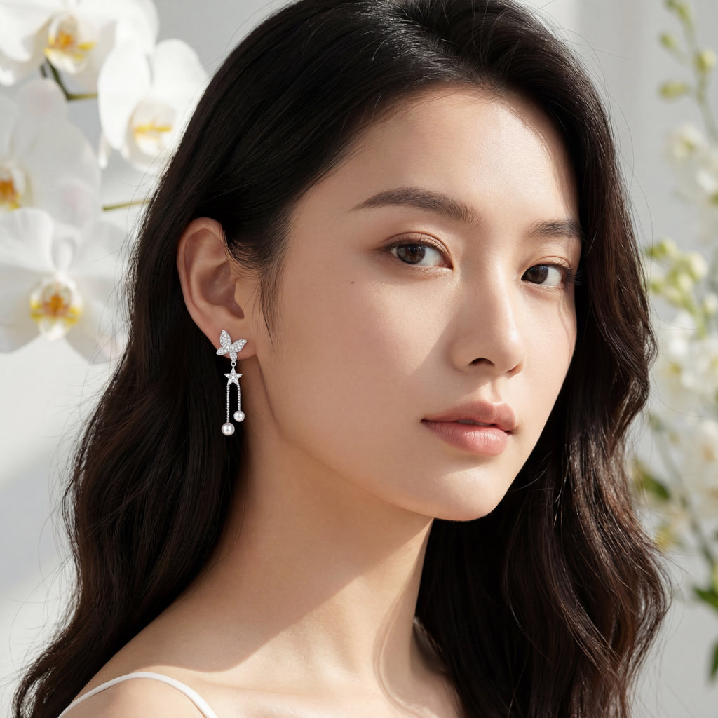 Korean Starlight Flight Clip On Earrings : YUFSER324
