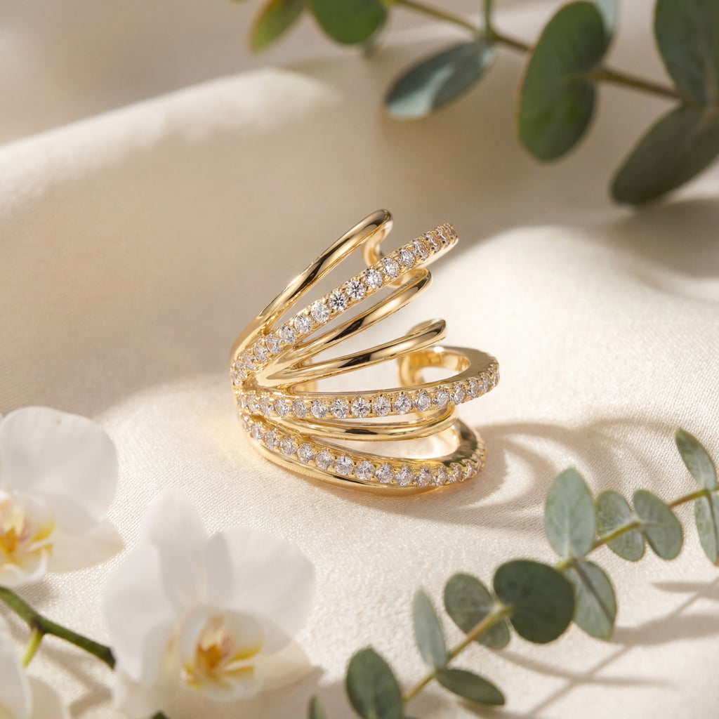 Korean Quintet Multi-Layer Ear Cuff : YUFSER016-YG
