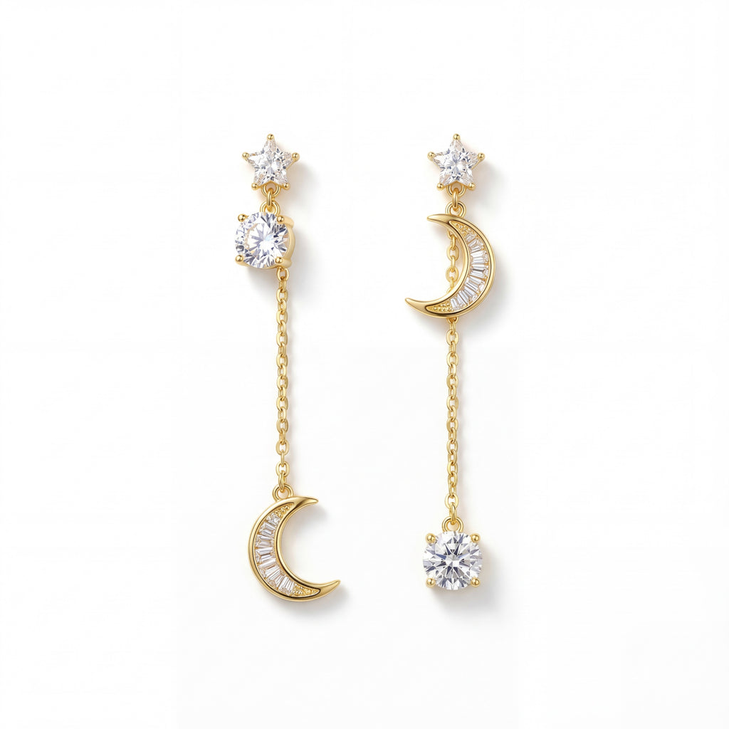Korean Celestial Moon & Star Mismatched Threaders : YUFSER334