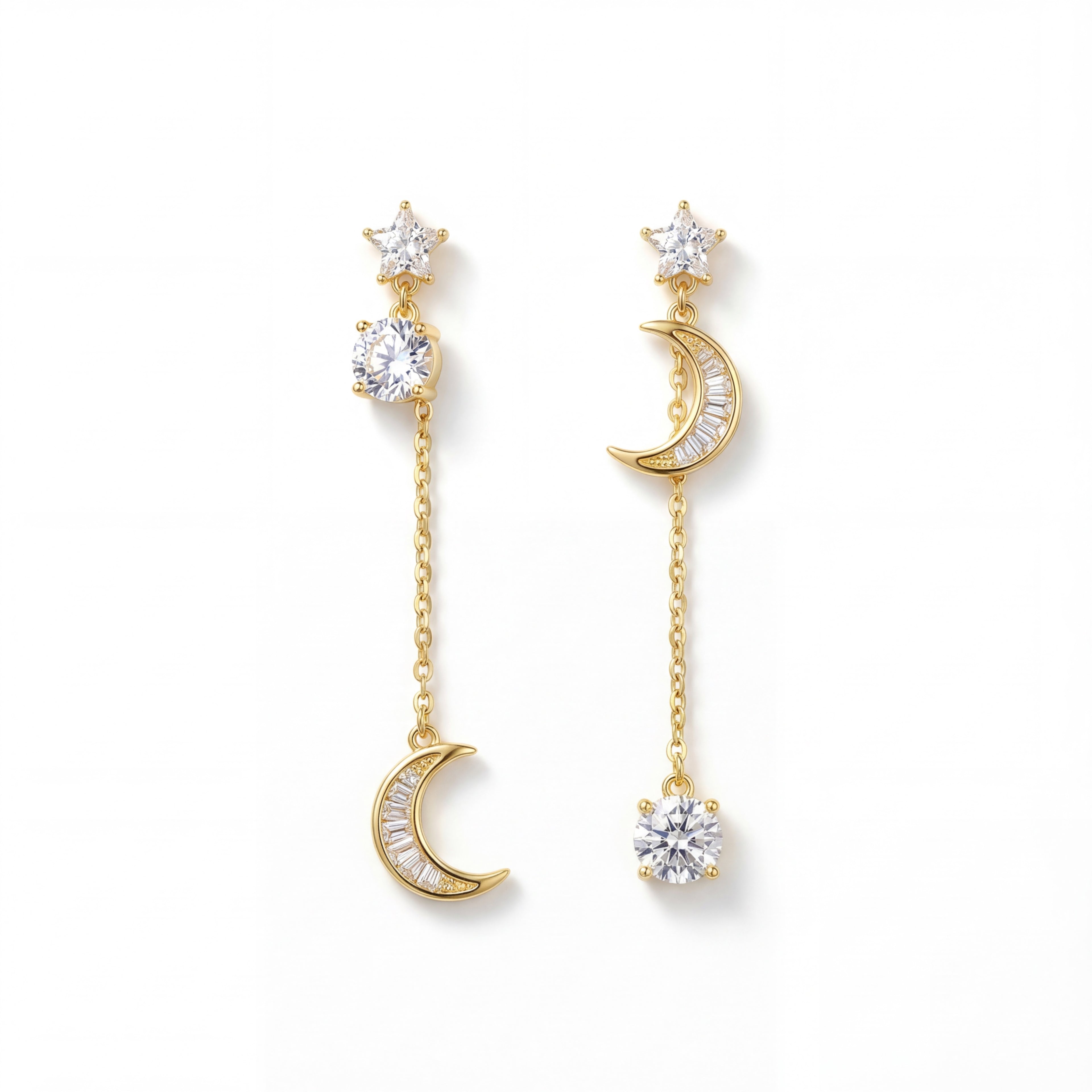 Korean Celestial Moon & Star Mismatched Threaders : YUFSER334