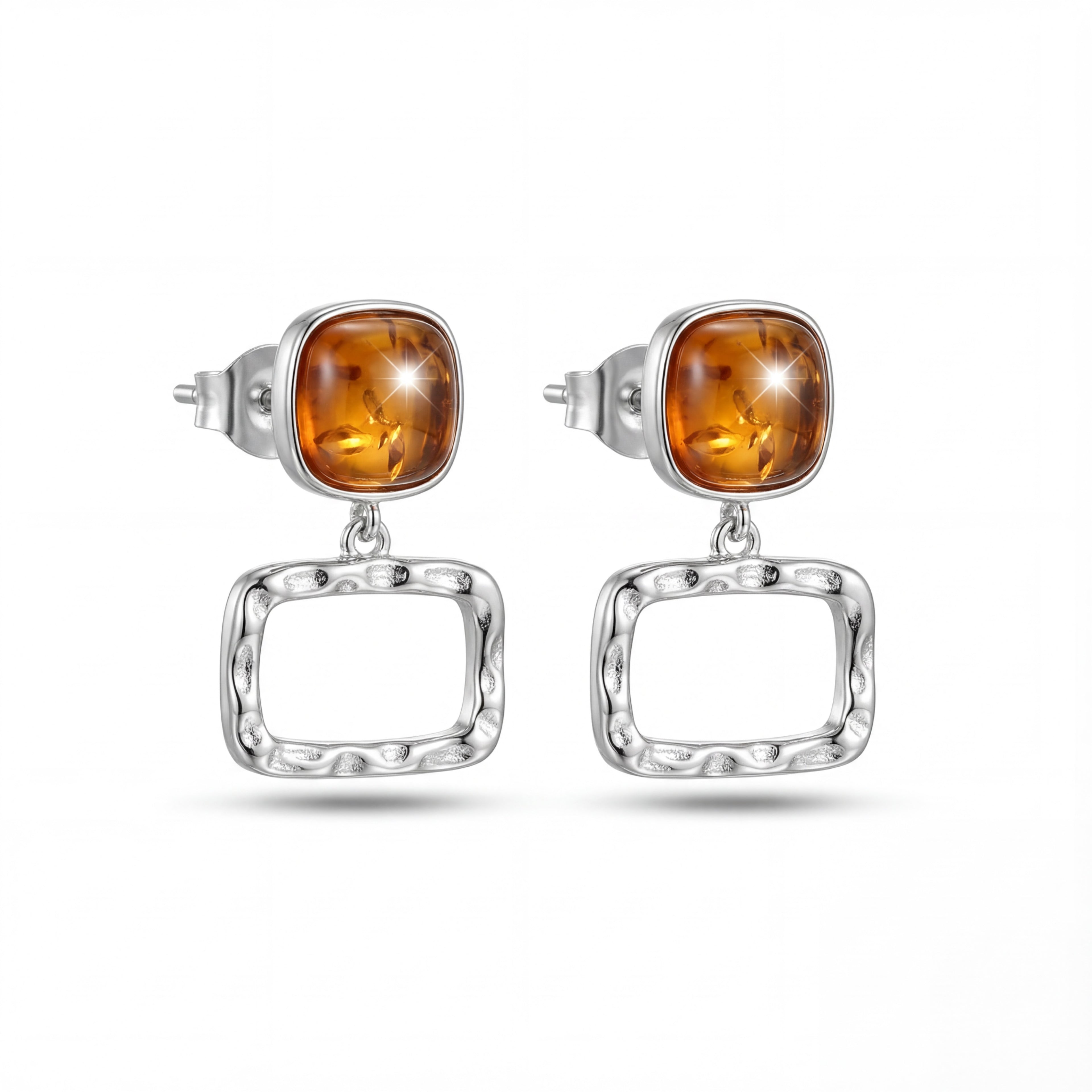 Korean Modern Amber Resin Geometric Drops : YUFSER332